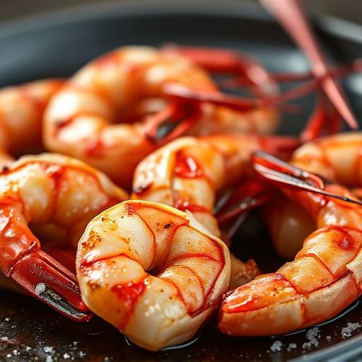 Gamba Roja a la Plancha: Gambas rojas frescas cocinadas a la plancha con sal.