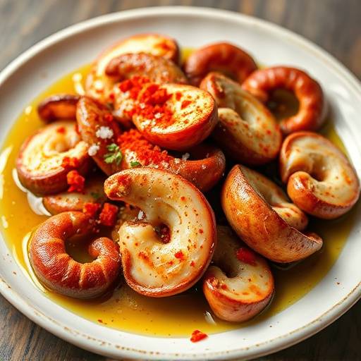 Pulpo a la Gallega: Pulpo cocido con piment&oacute;n, aceite de oliva y sal gruesa.