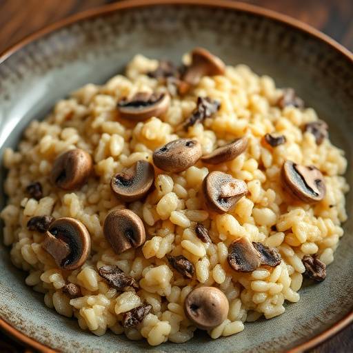 Risotto de Setas y Trufa: Cremoso risotto con setas variadas y aceite de trufa.